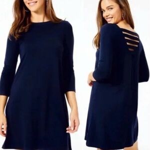 Lilly Pulitzer Womens Ophelia Dress True Navy Size Large